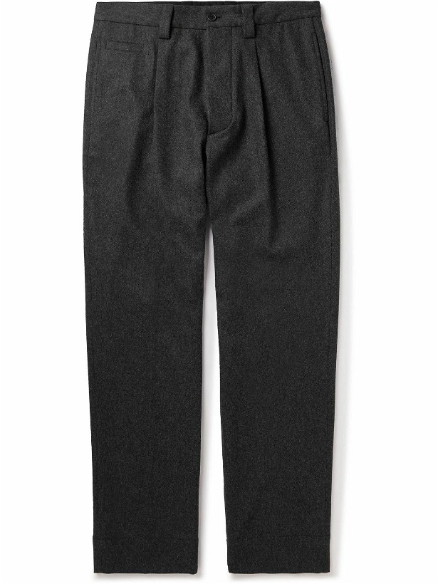 Photo: Margaret Howell - Straight-Leg Pleated Wool-Flannel Trousers - Gray