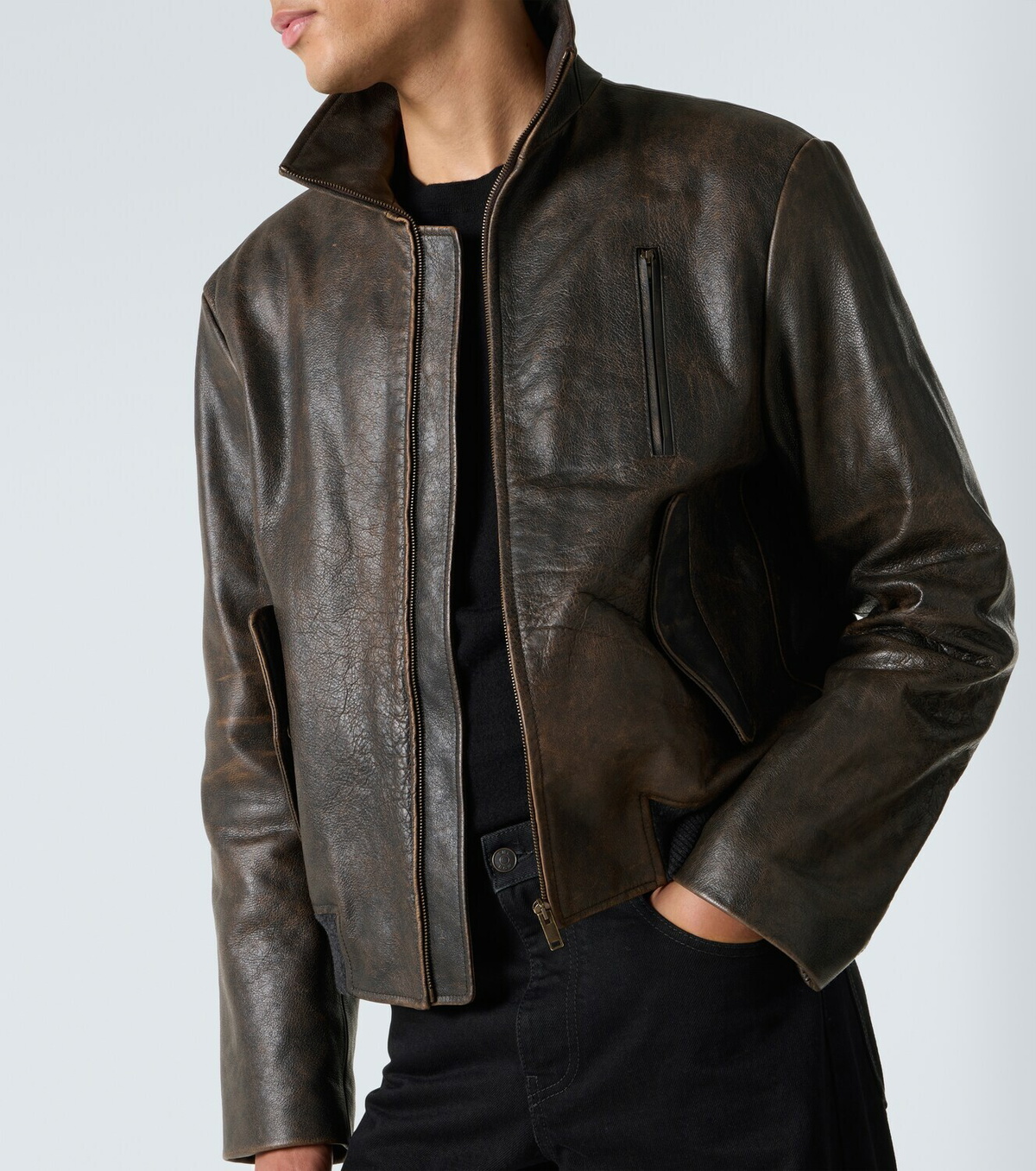 The Row Akia leather jacket