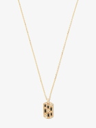Suzanne Kalan 18kt Yellow Gold Inlay Sapphire Dog Tag Pendant Necklace