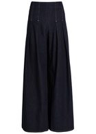 Alice + Olivia Henry Pleated Wide-leg Denim Trousers