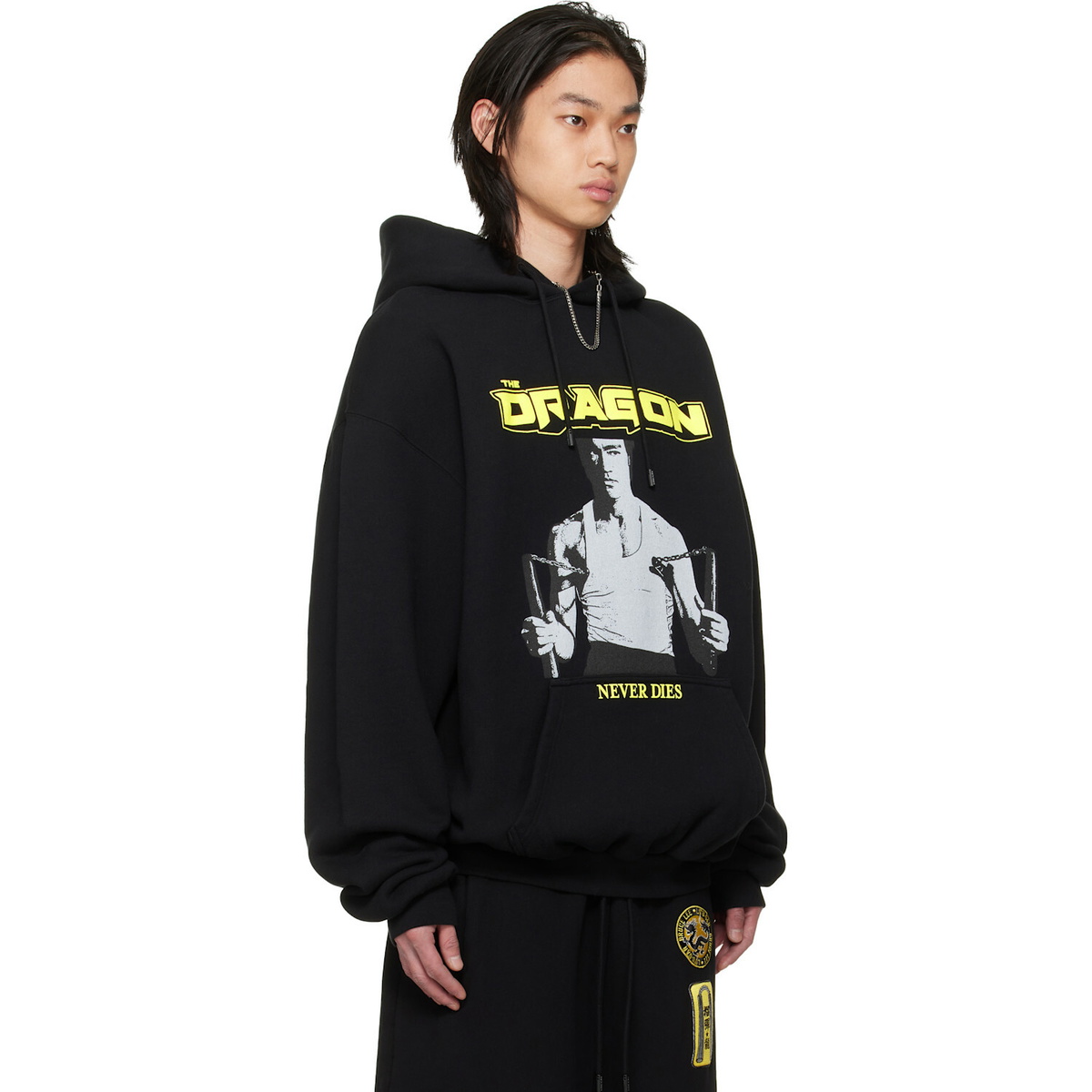 LU'U DAN BRUCE LEE x LỰU ĐẠN Black Oversized Hoodie