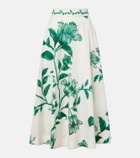 Agua by Agua Bendita Bergamota embellished floral cotton maxi skirt
