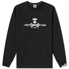 Men's AAPE Long Sleeve AAPE Universe T-Shirt in Black