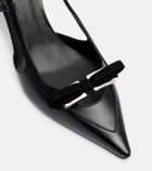 Roger Vivier Virgule 75 leather slingback pumps