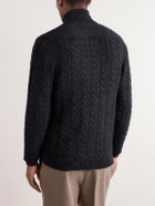 N.PEAL - Richmond Cable-Knit Cashmere Cardigan - Gray