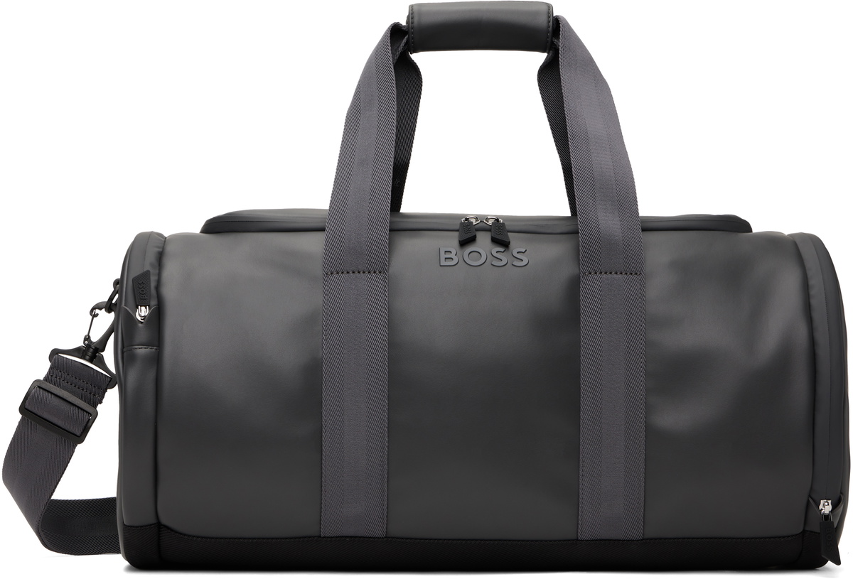 BOSS ボス★ブラック Holdall ダッフルバッグ BOSS: ブラック Holdall ダッフルバッグ | SSENSE 日本