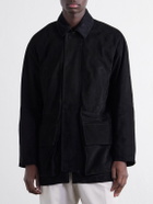 J. Mueser - Panelled Corduroy-Trimmed Suede Jacket - Black