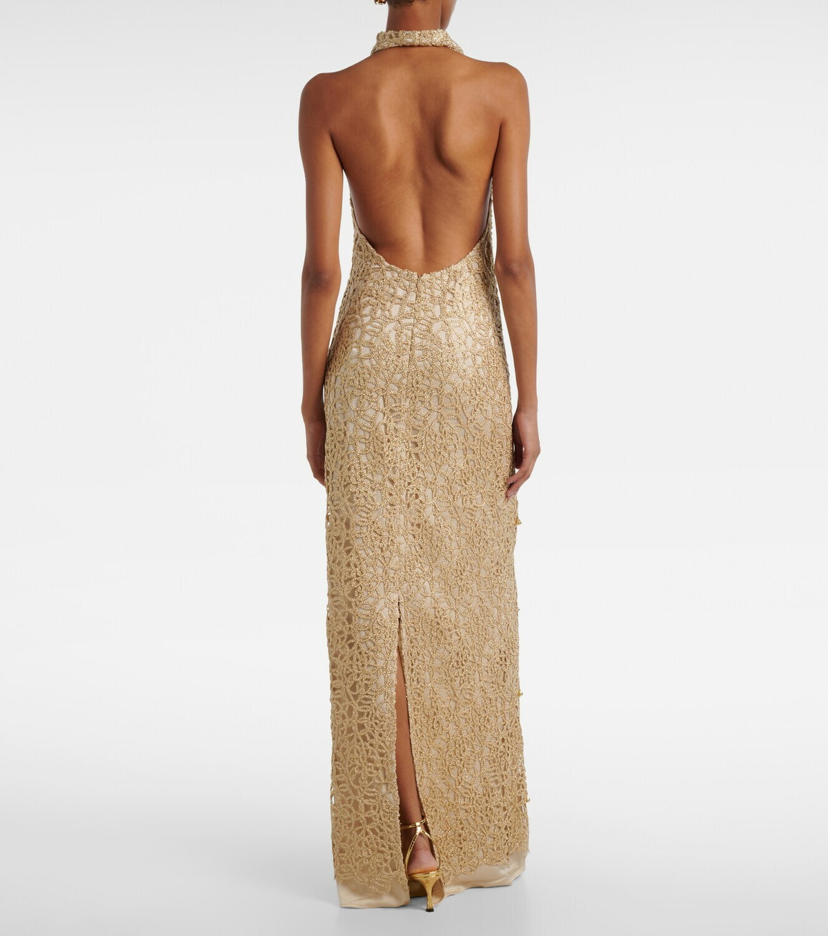 Xu Zhi Open-back embellished maxi dress