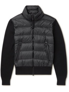TOM FORD - Slim-Fit Panelled Ribbed Wool and Quilted Shell Down Jacket - Black