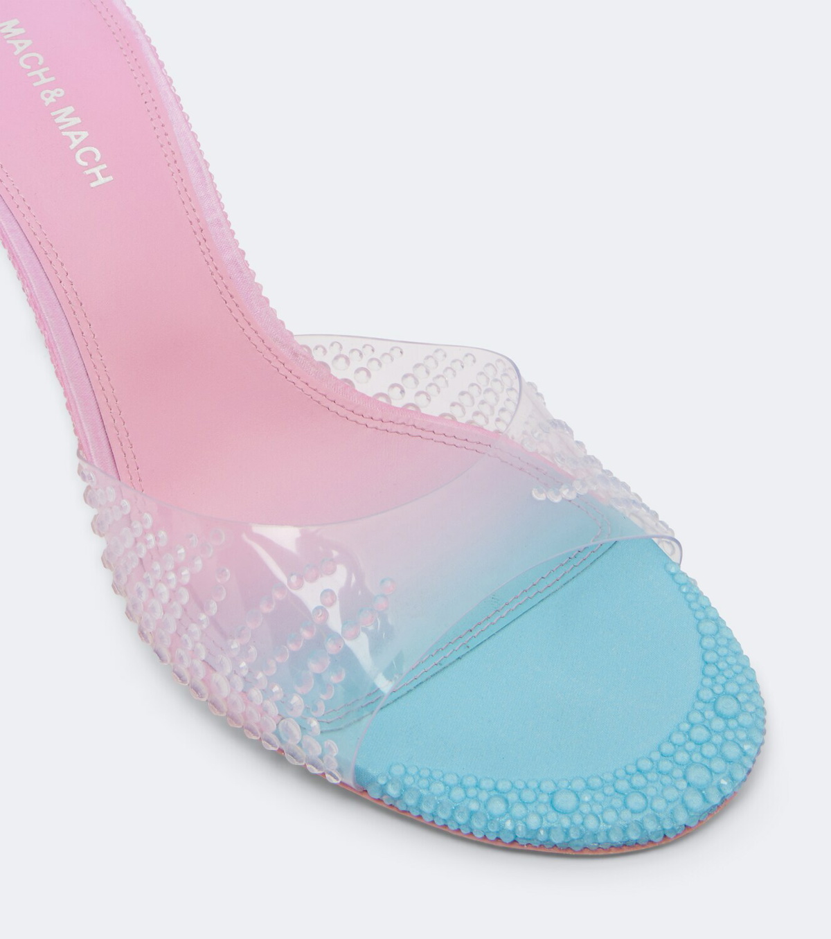 Mach & Mach Crystal Flame embellished PVC mules