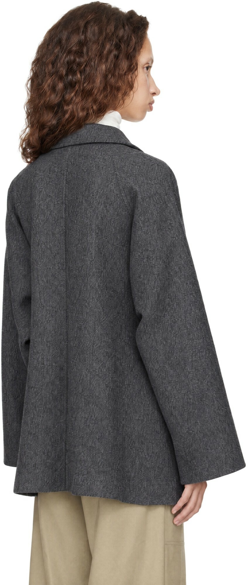 LE17SEPTEMBRE Gray Flare Wool Half Coat
