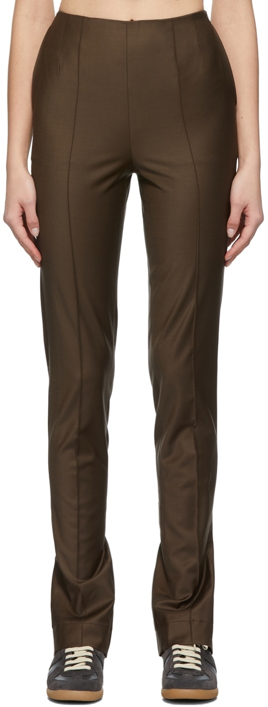 Matériel Tbilisi SSENSE Exclusive Brown Wool Slit Trousers
