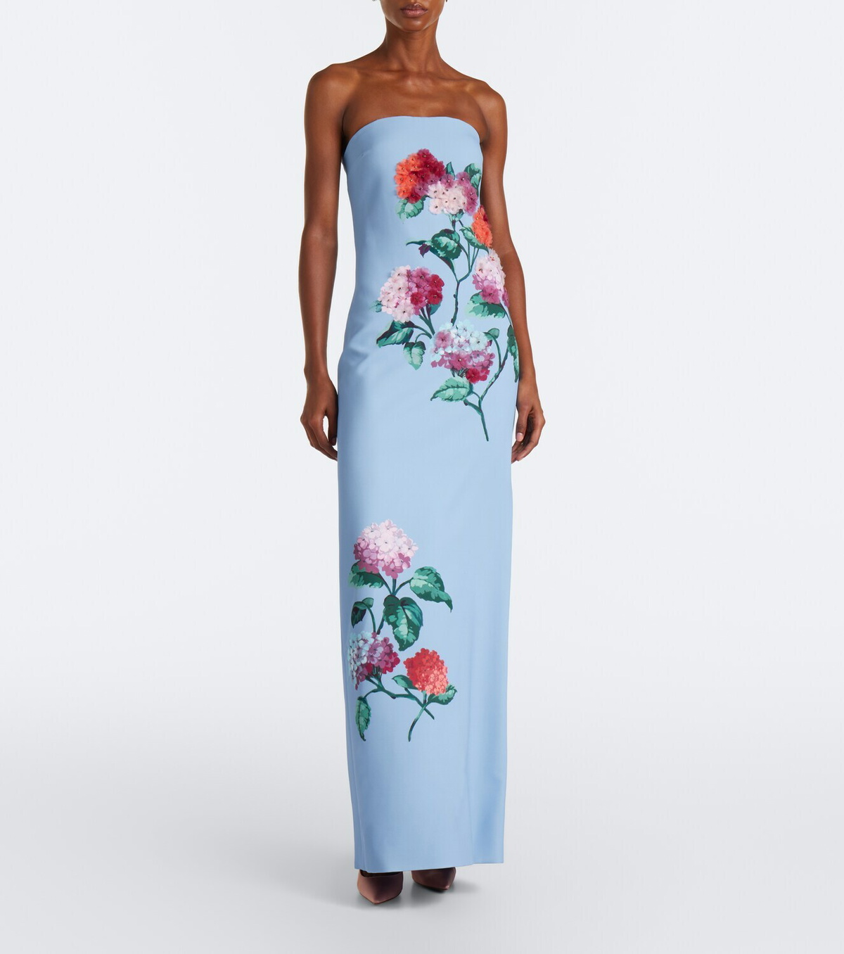Carolina Herrera Embellished floral-appliqué bustier gown