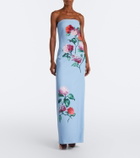 Carolina Herrera Embellished floral-appliqué bustier gown