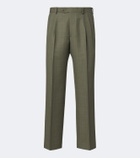 Auralee Chalk stripe wool straight pants