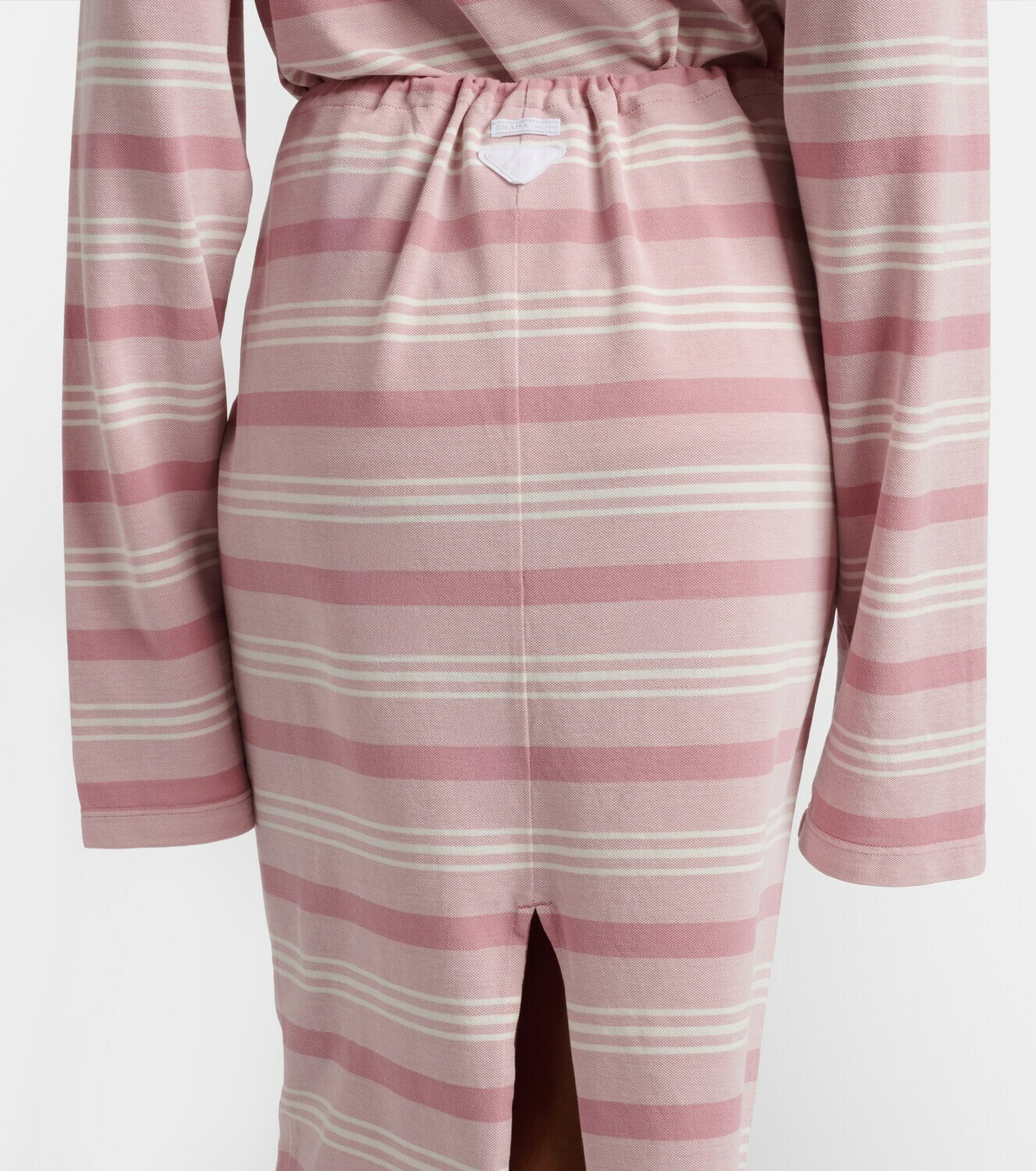 Prada Striped cotton piqué pencil skirt