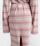Prada Striped cotton piqué pencil skirt