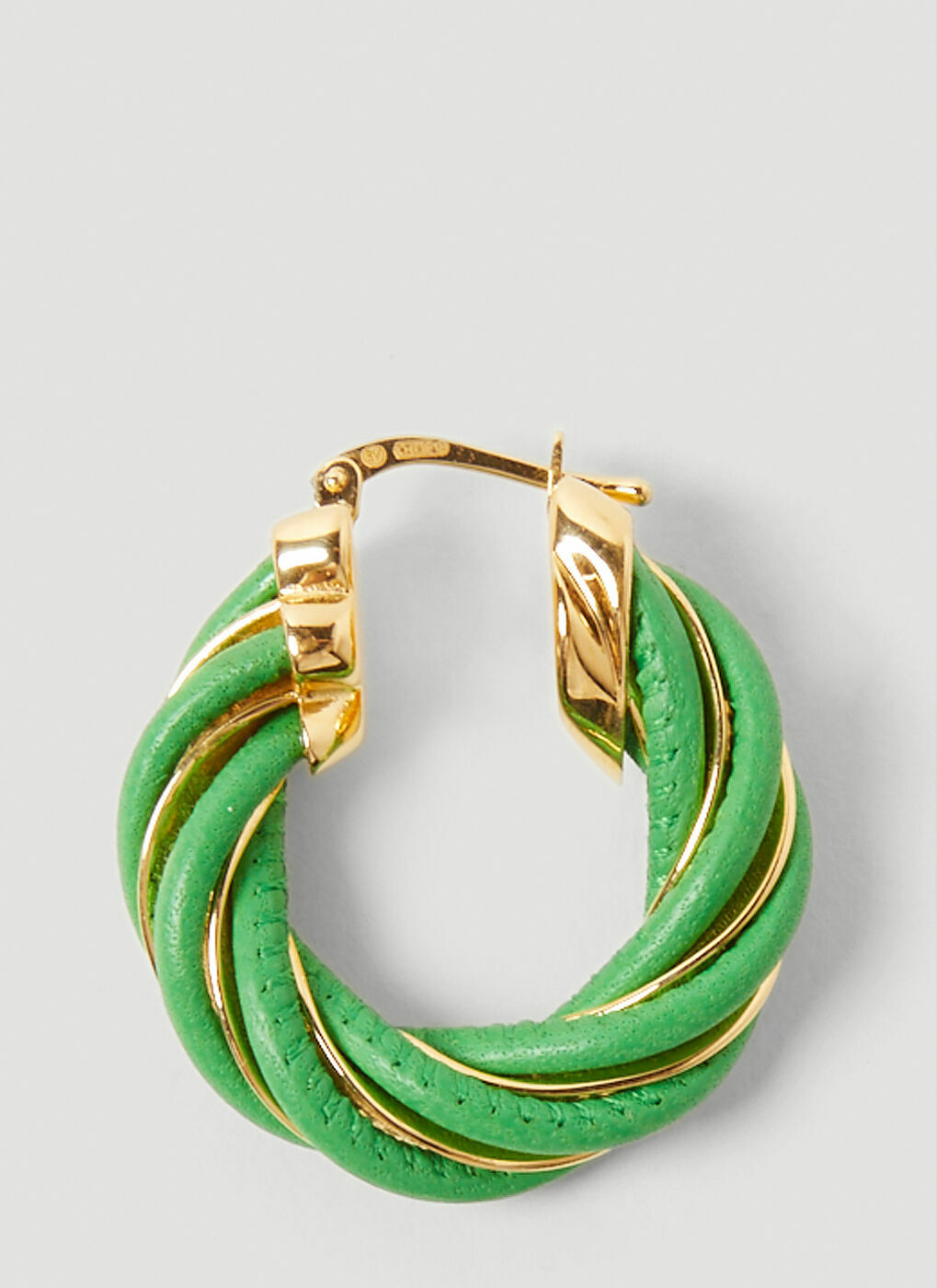 Bottega Veneta twisted hoop earrings - Green