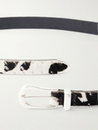 SECOND / LAYER - The Doc 2cm Studded Calf Hair Belt - White