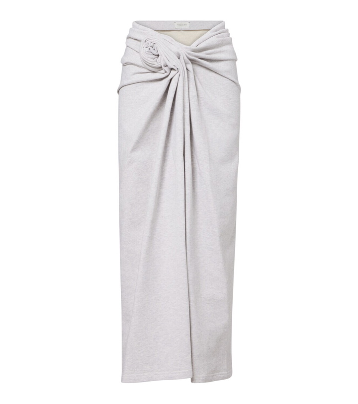 Photo: Magda Butrym Floral-appliqué cotton midi skirt