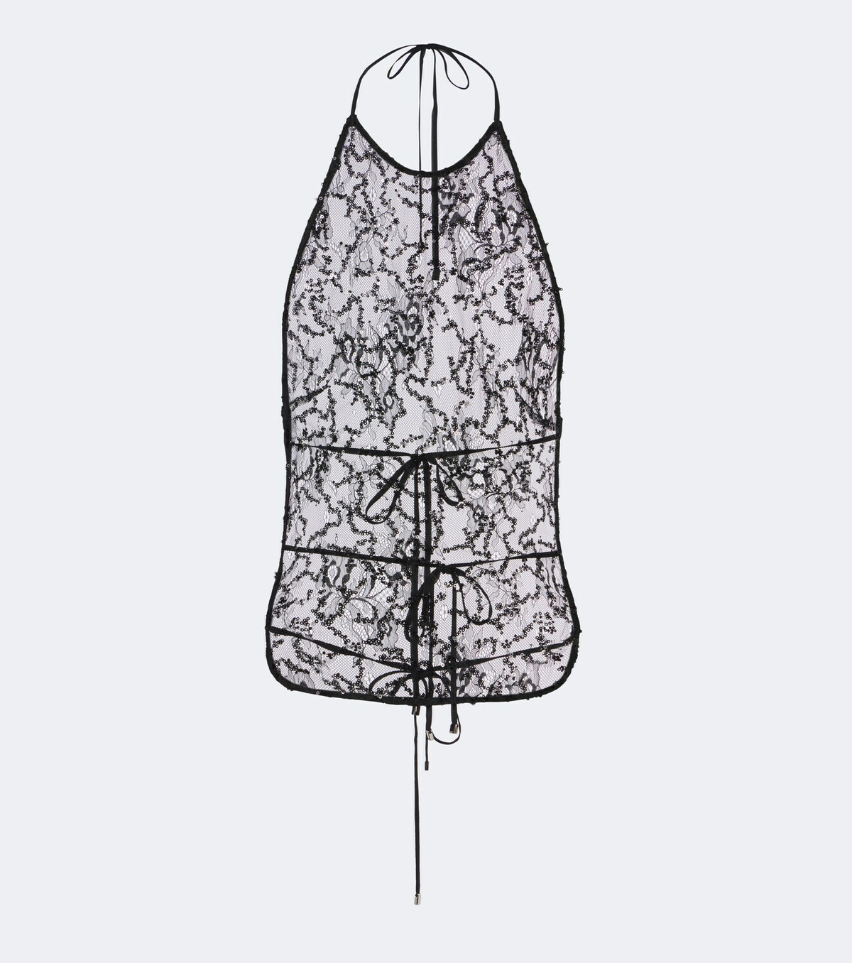 The Attico Sequined halterneck lace top