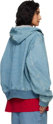 VETEMENTS Blue Hooded Workwear Denim Jacket