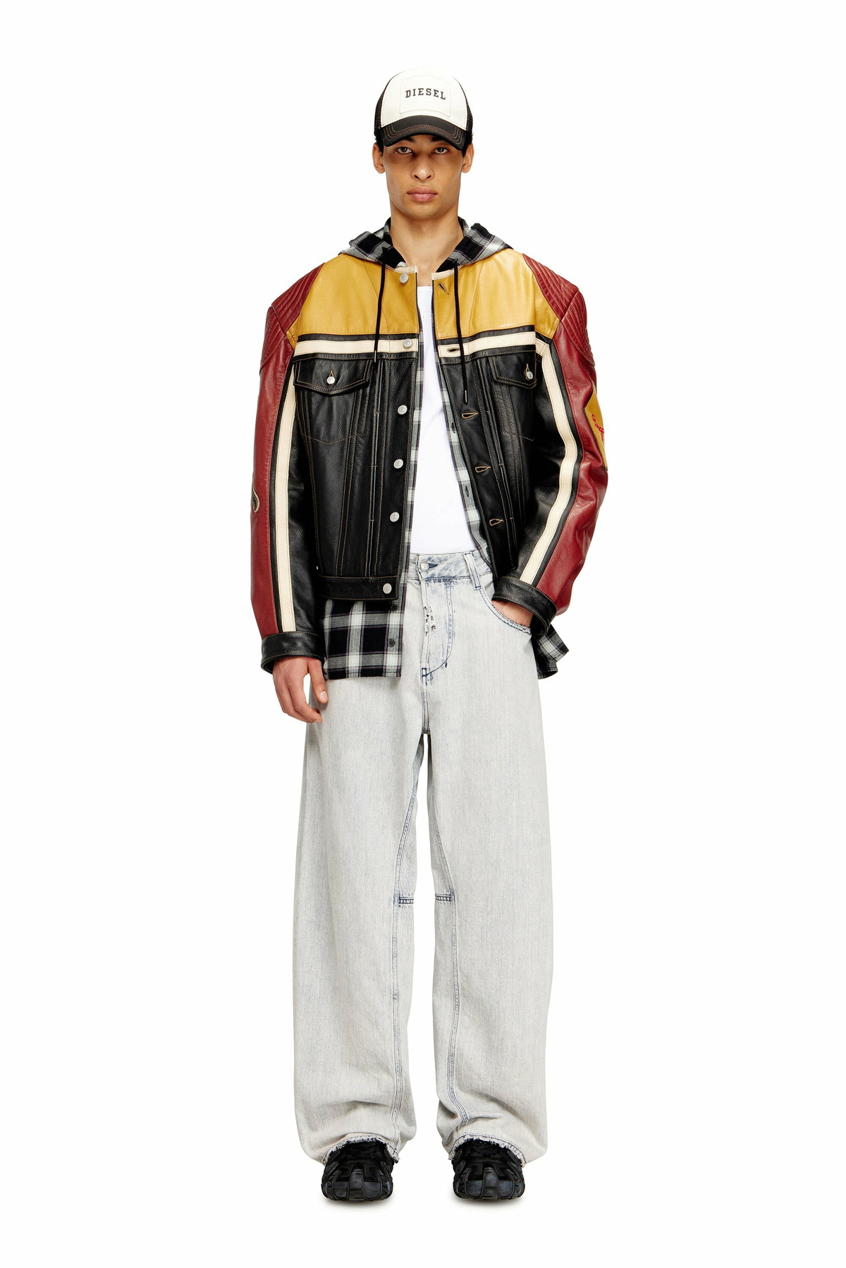 Diesel Leather jacket with patch details - Leather jackets