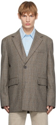 WOOYOUNGMI Gray Check Wool Single Blazer