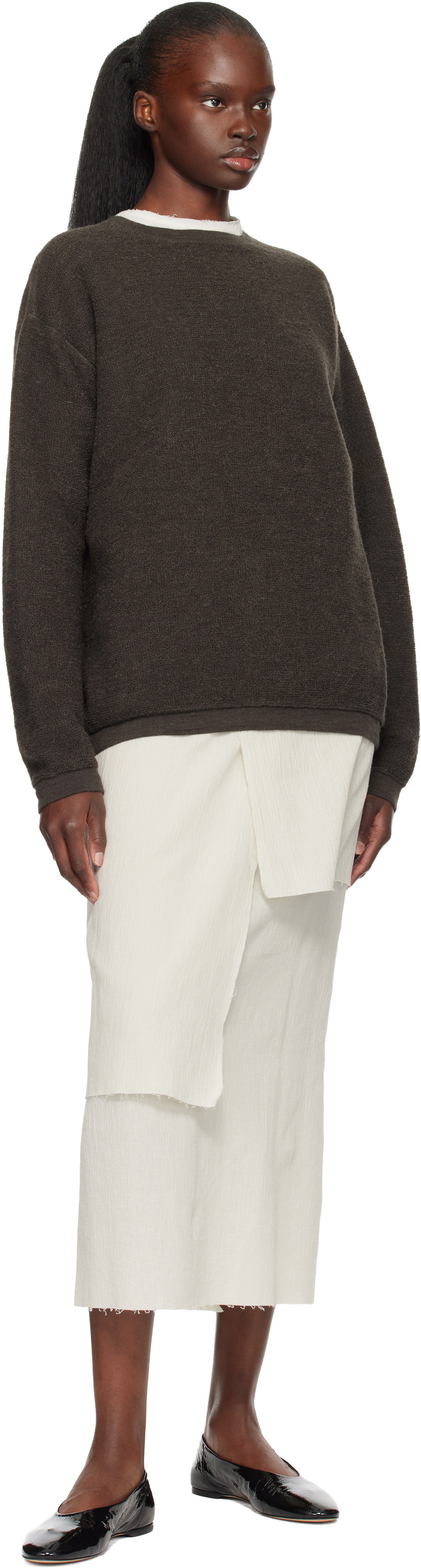 Lauren Manoogian Off-White Raw Layer Maxi Skirt
