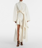 Alaïa Belted ruffled poplin jumpsuit