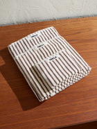 TEKLA - Set-of-Three Logo-Appliquéd Striped Organic Cotton-Terry Towels