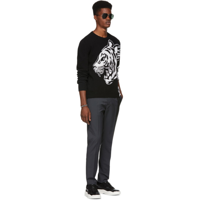 Mens Kenzo black Cross-Stitch Icon Tiger Sweatshirt