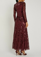 Needle & Thread Rosanna Sequin-embellished Tulle Gown Dark Red
