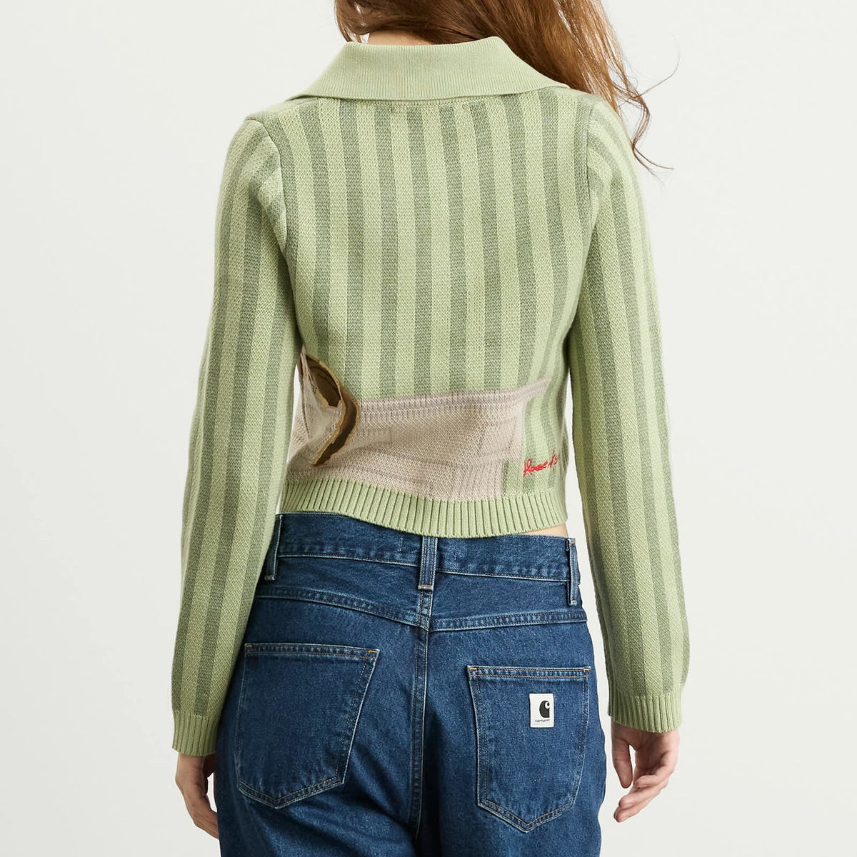 House Of Sunny Women's Sleepy Cat Cardigan in Matcha