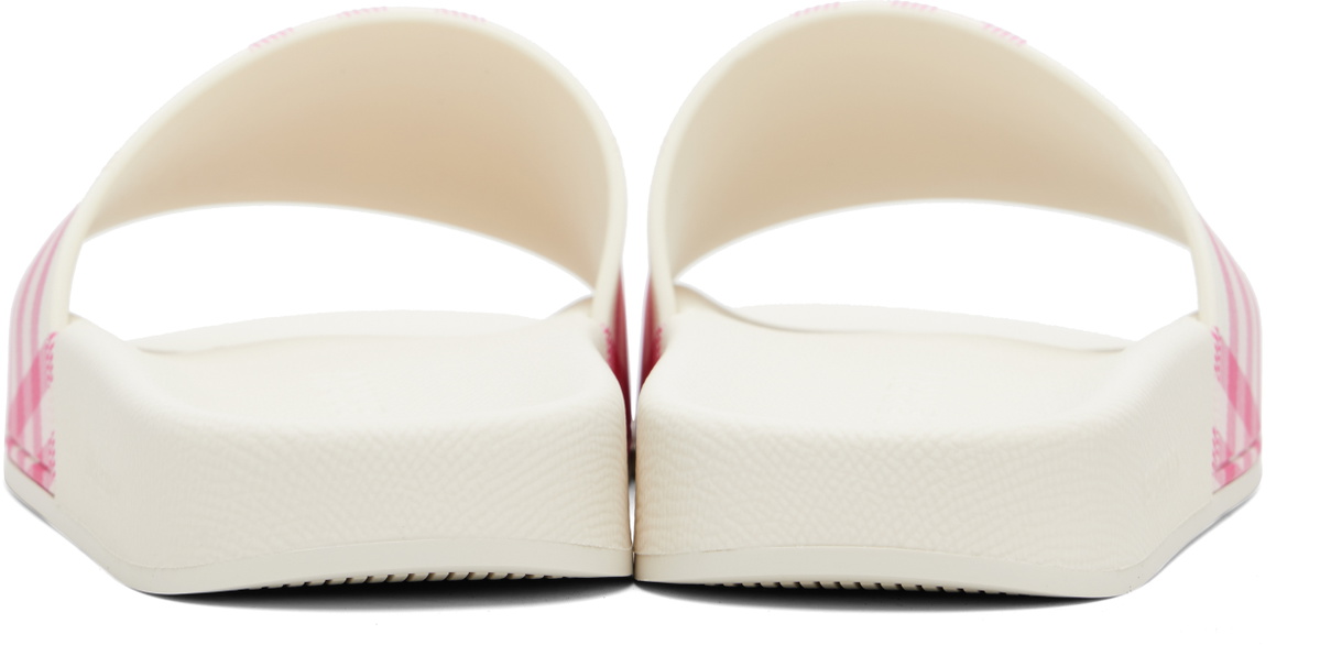 Burberry Off-White & Pink Check Slides