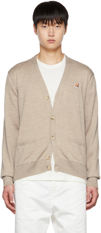 Photo: Maison Kitsuné Beige Fox Head Cardigan