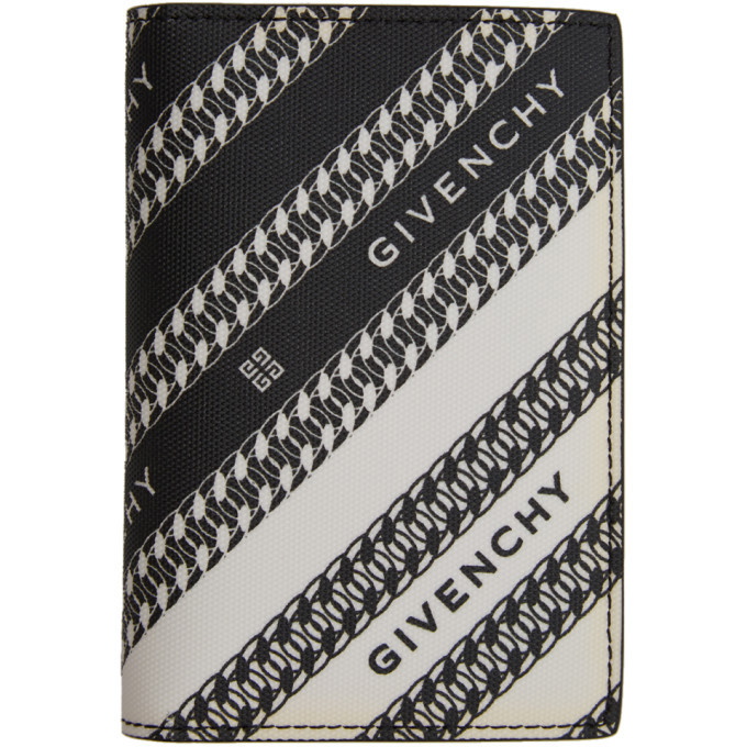 Photo: Givenchy Black and White Chain Logo Bifold Card Holder