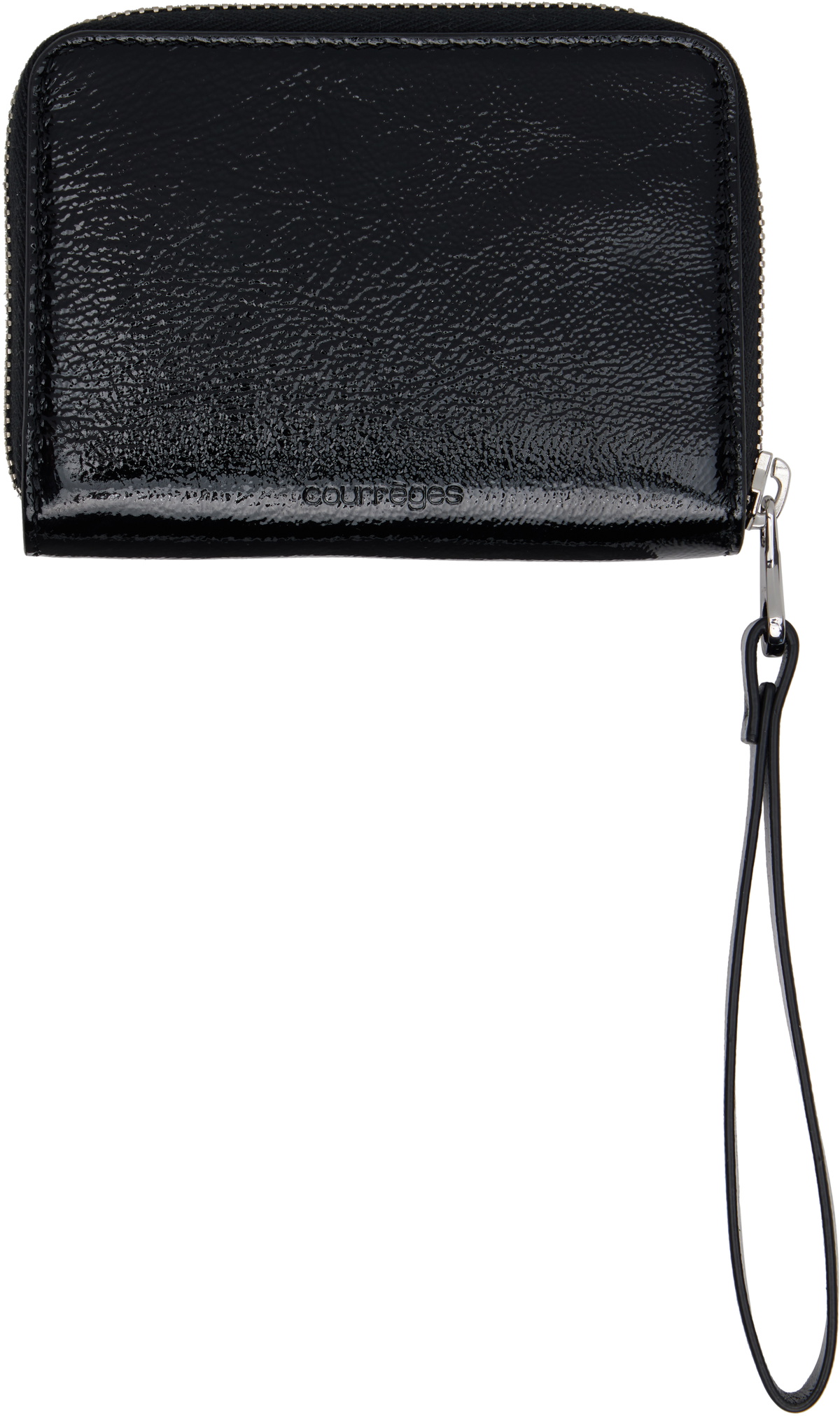 Courrèges Black Naplack Zipped Compact Wallet