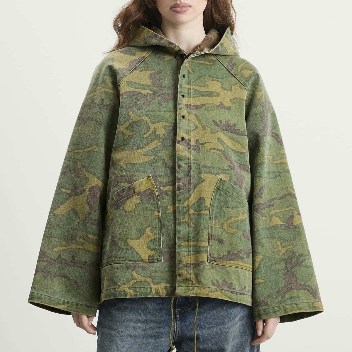 Needles Women's Reversible Hooded Coat in Camo