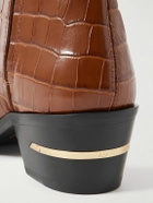 AMIRI - Croc-Effect Leather Chelsea Boots - Brown