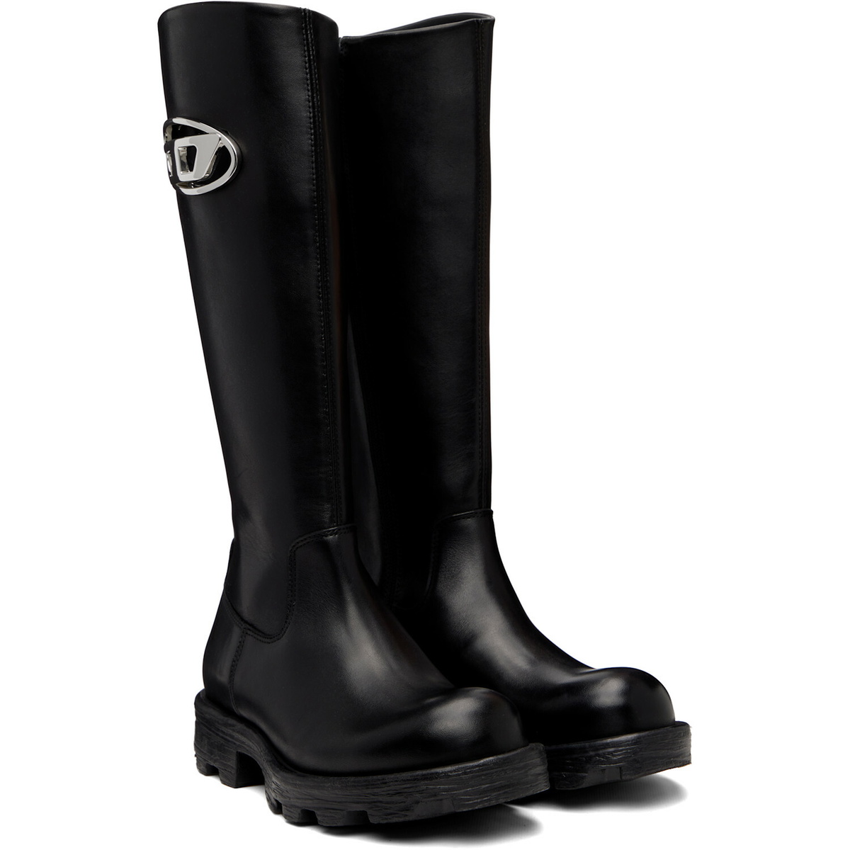 Diesel Black D-Hammer-Leather Knee-High Boots