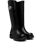 Diesel Black D-Hammer-Leather Knee-High Boots