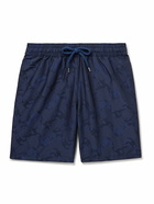 Frescobol Carioca - Copa Camo Straight-Leg Mid-Length Jacquard Swim Shorts - Blue