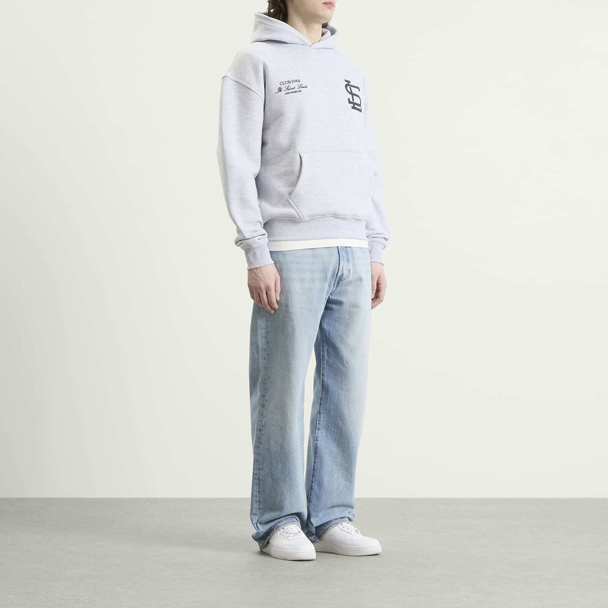 Club 1984 Men's Sl Atheltics Hoodie in Grey Marl