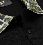 Fendi - Logo-Trimmed Cotton-Piqué Polo Shirt - Black