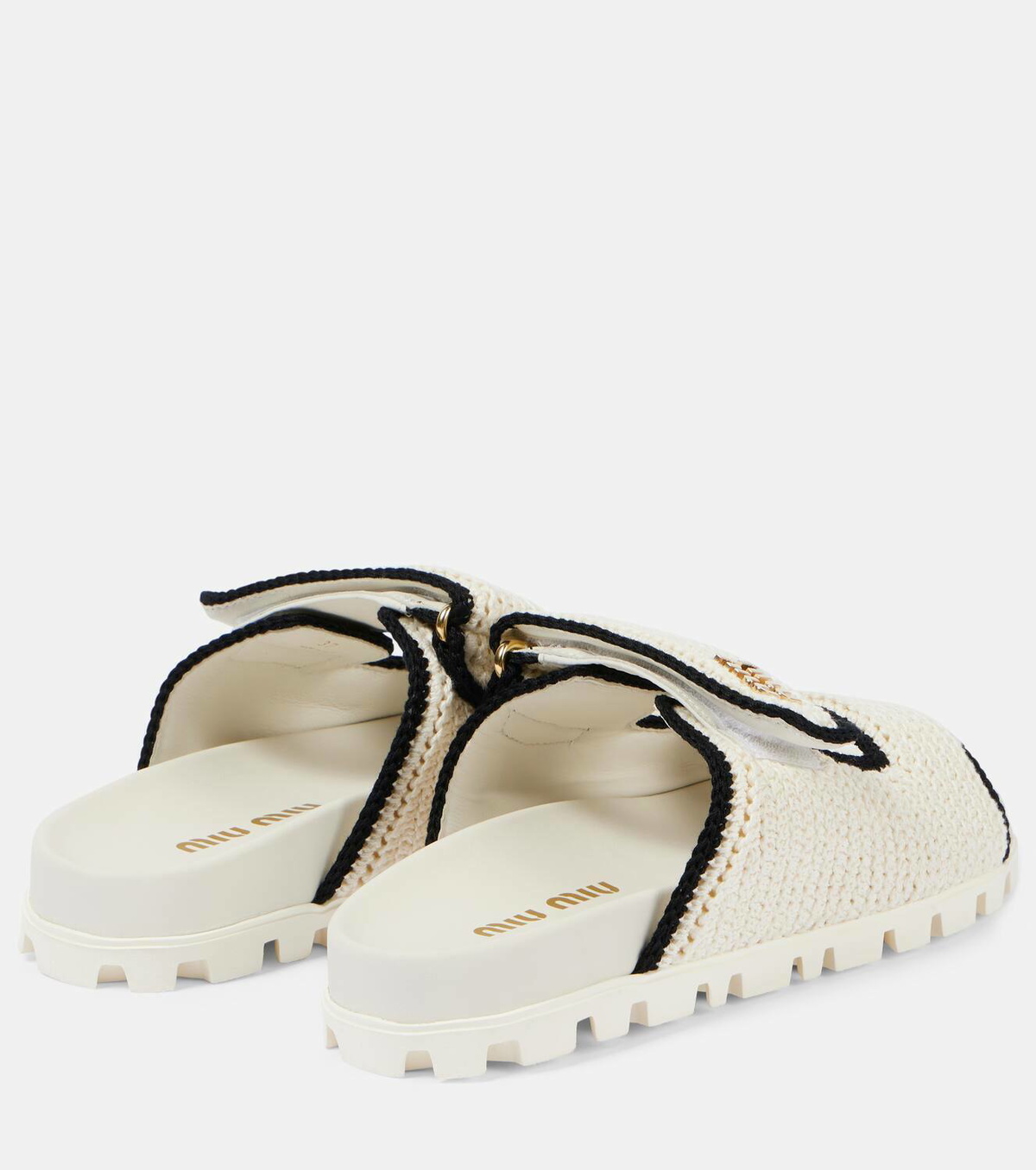 Miu Miu Logo crochet sandals