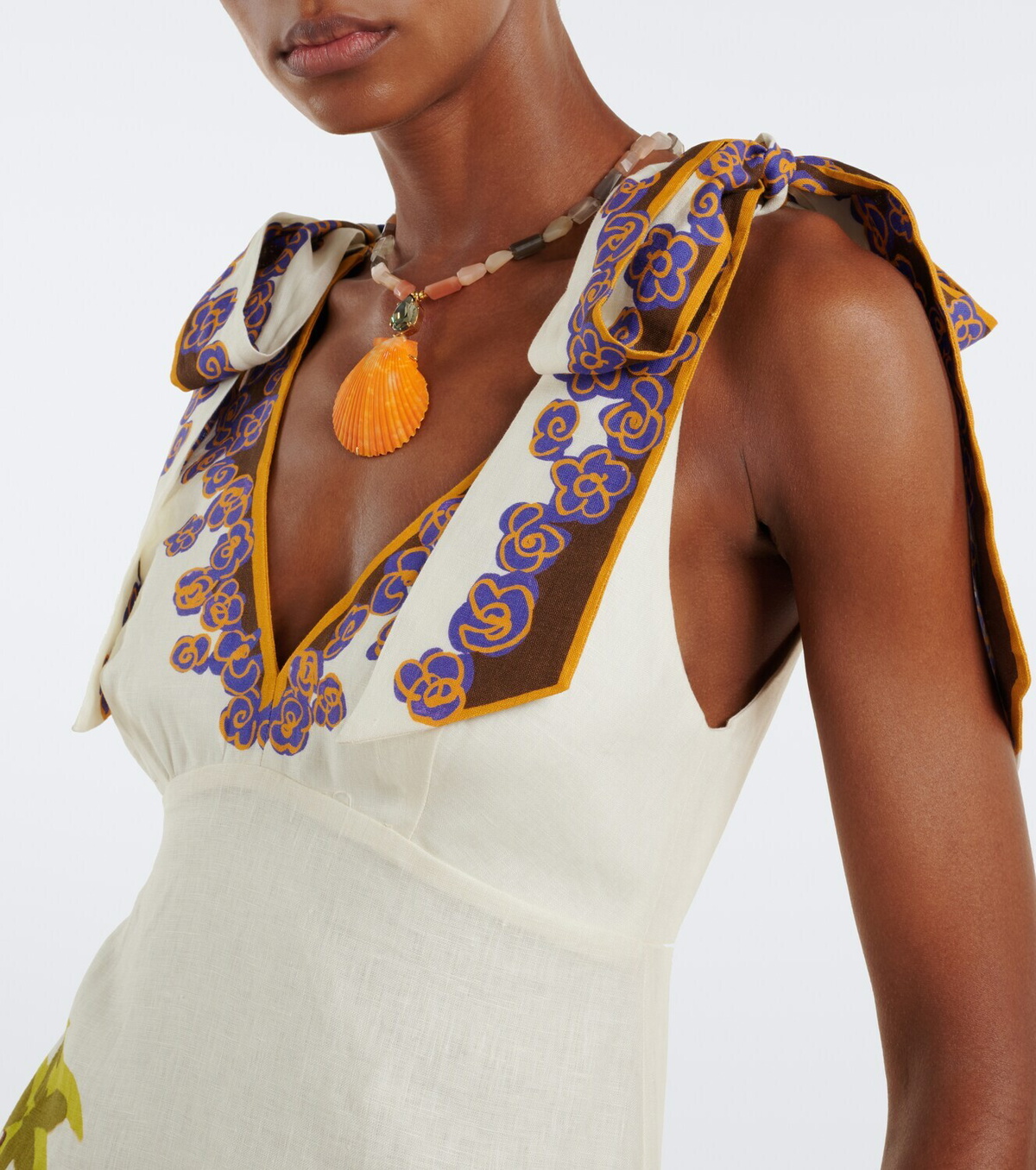 Alémais Island Cove linen midi dress
