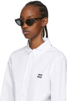 Miu Miu Eyewear Black Cat-Eye Sunglasses