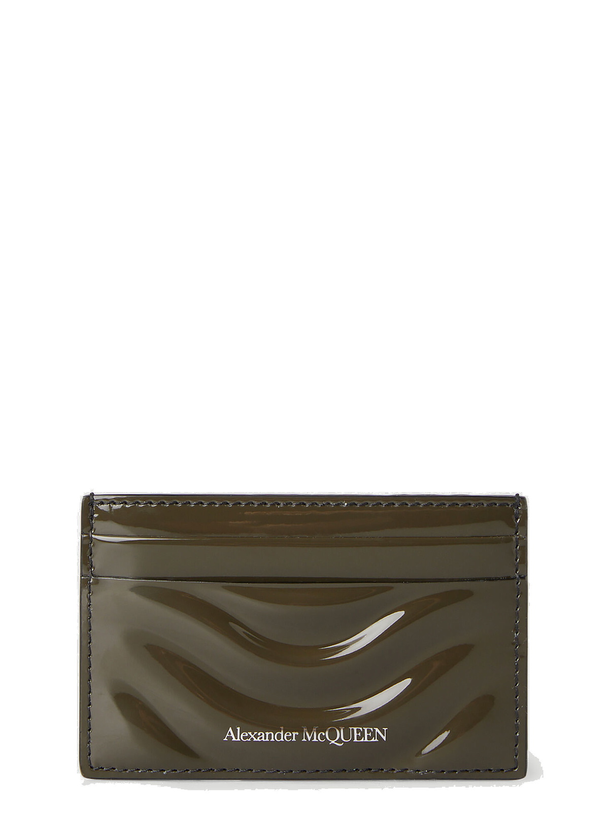 Patent Leather Card Holder in Green Alexander McQueen