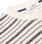 Mr P. - Bouclé-Striped Cotton-Blend Jersey T-Shirt - Men - Off-white